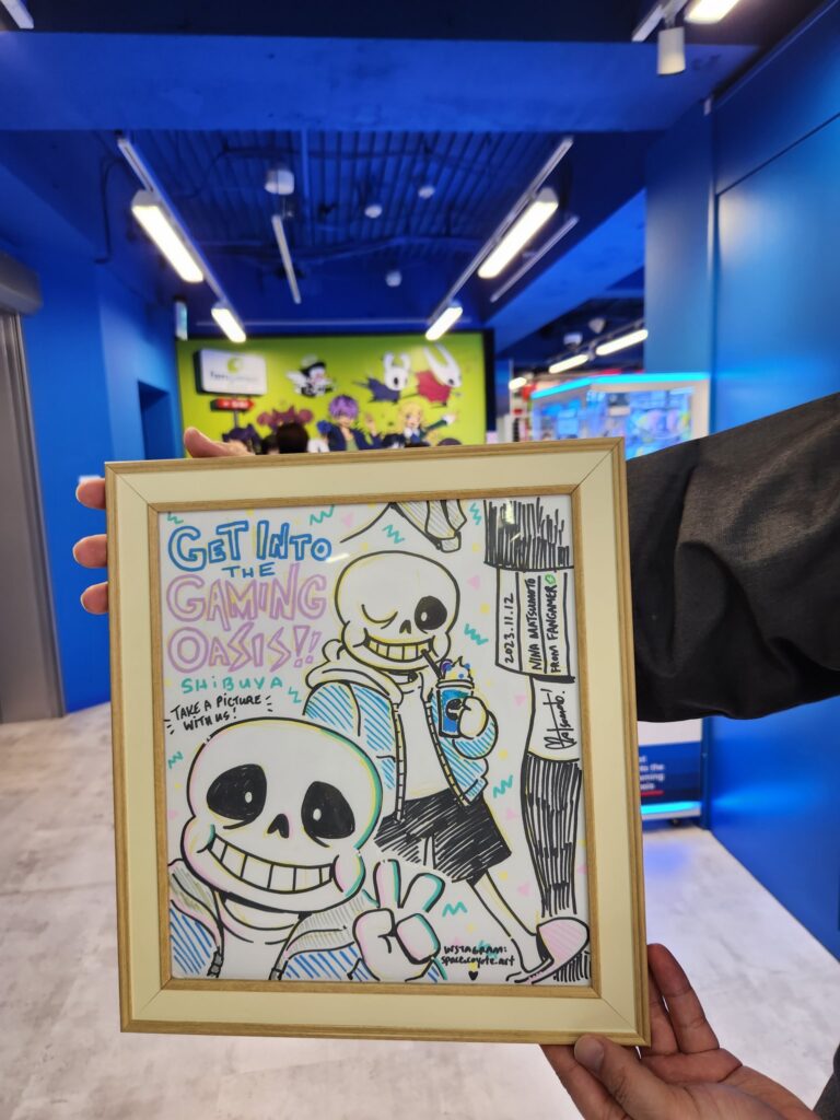 Shikishi drawing I left behind at GiGO Shibuya's Fangamer store.