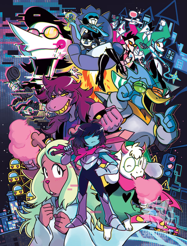 An ensemble cast poster based on Chapter 2 of Deltarune.