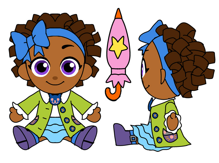 Design drawing for the Bow Kid plush (A Hat In Time)