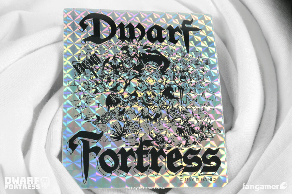 The design printed on a prismatic foil sticker