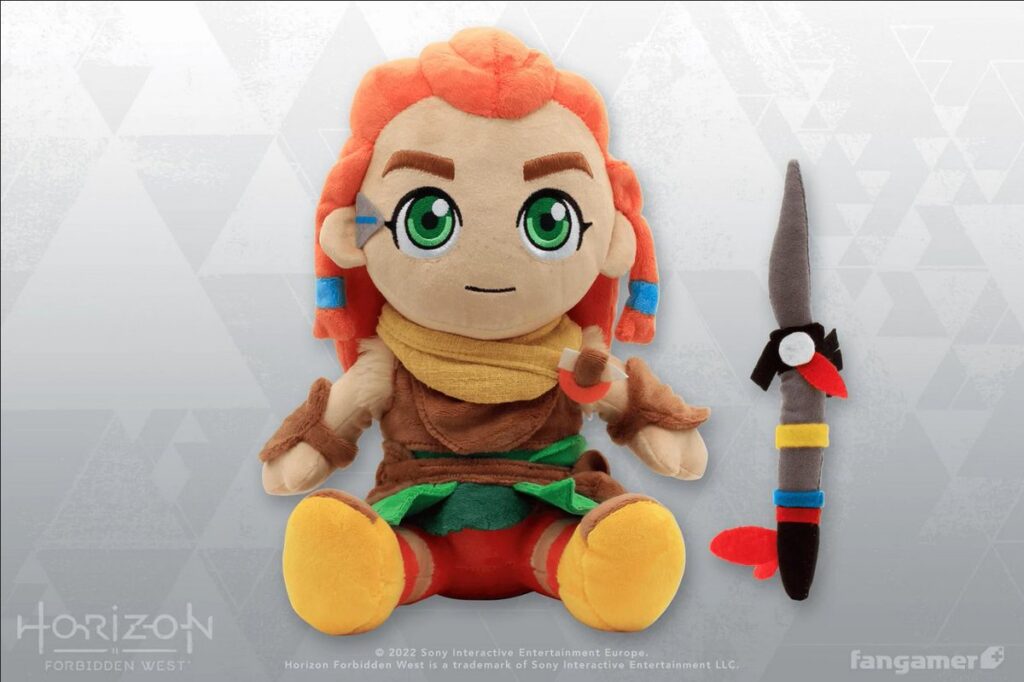 Photo of the completed Aloy plush